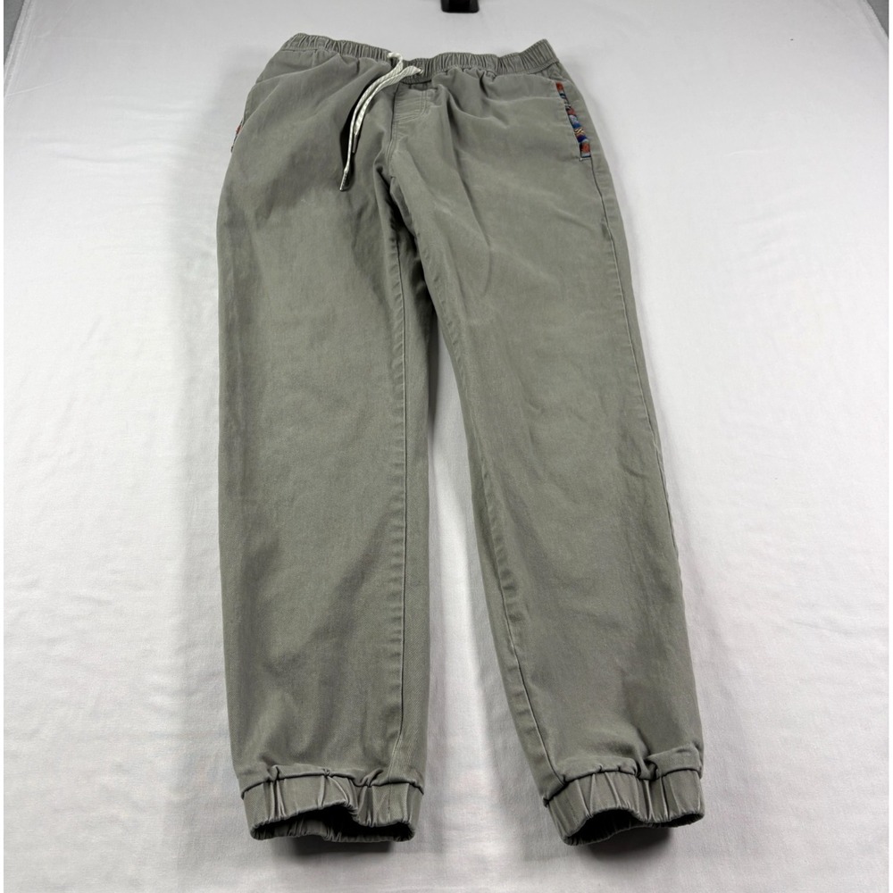Wowie Jogger Pants Mens Medium Gray Chino Stretch Aztec Pockets Casual Tapered